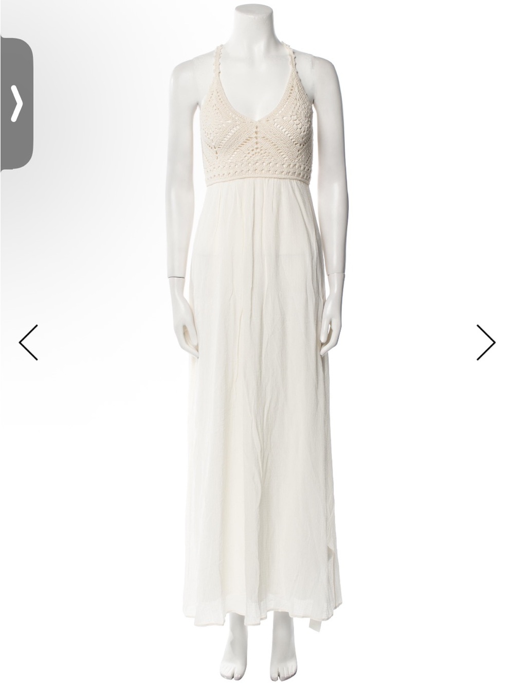 ba&sh Cream Crochet-Bodice Maxi Dress